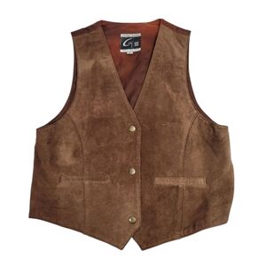 Global Identity Suede Vest, Brown, Ties in the Back, Women's Size M